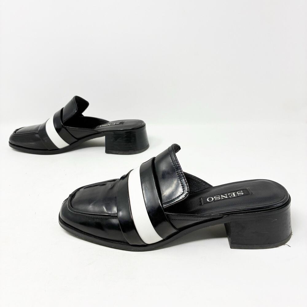 Senso Esther White Stripe Black Mule 38 (8)